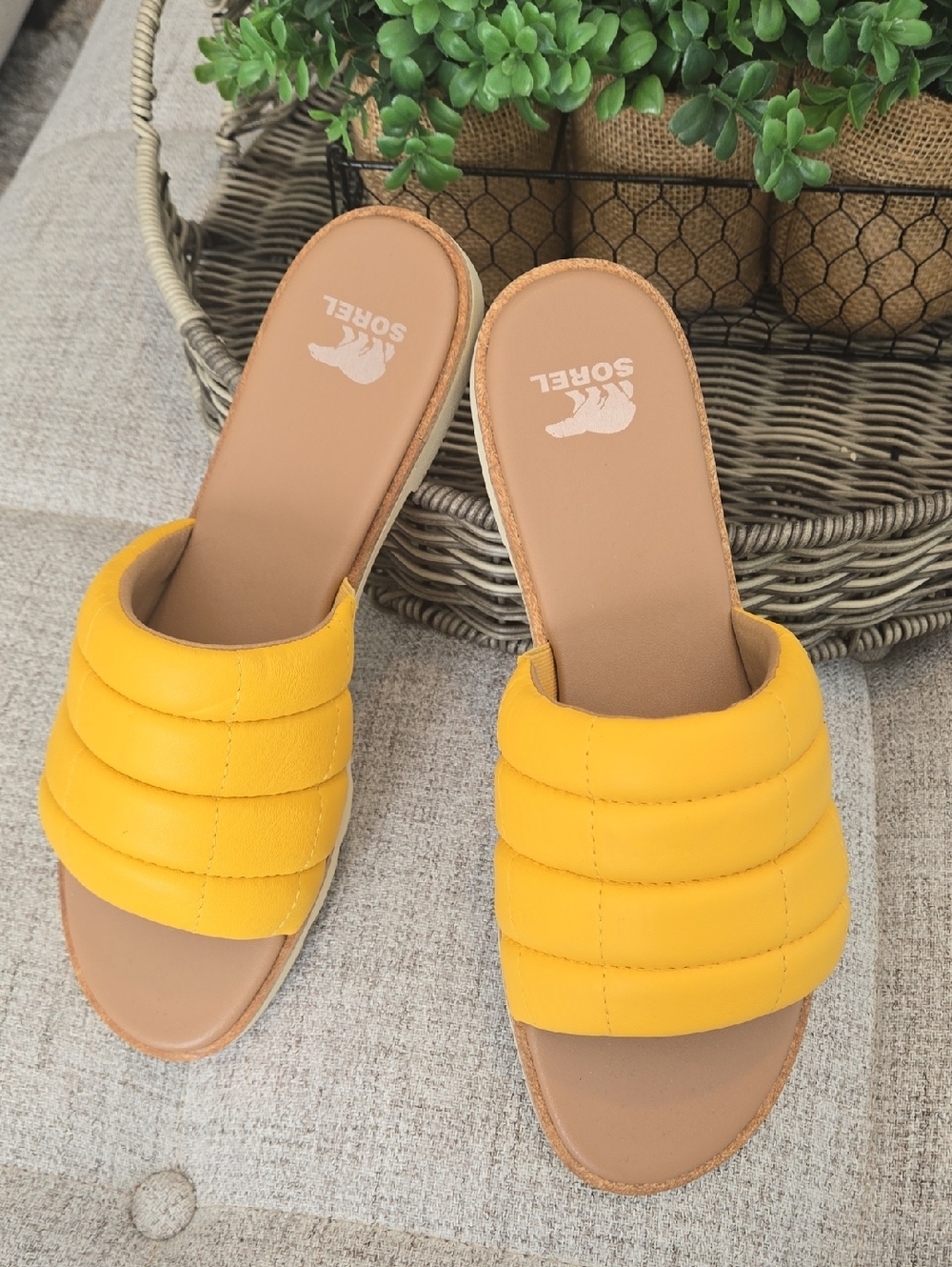 Sorel Women’s Yellow Padded Slide Sandals
